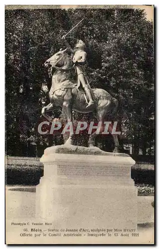 Cartes postales Blois Statue De Jeanne d&#39Arc Sculptee Par Miss Hyatt offerte par le comite americain