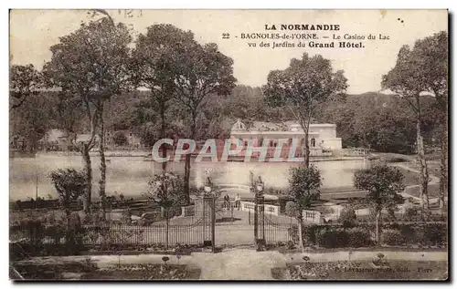 Cartes postales La Normandie Bagnoles De l&#39Orne Le casino Du Lac Vu Des Jardins Du Grand Hotel