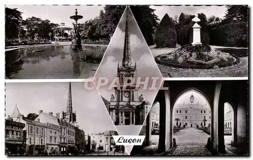 Cartes postales moderne Lucon le jardin public Allee des ifs La cathedrale Place des Acacias Le seminaire