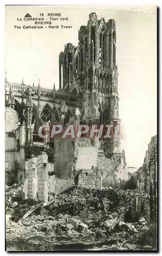 Cartes postales Reims La Cathedrale Tour Nord Miliaria