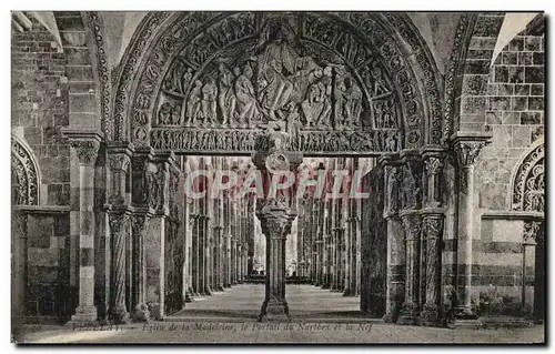 Cartes postales Vezelay Eglise de la Madeleine le Portail de Narthex et la Nef