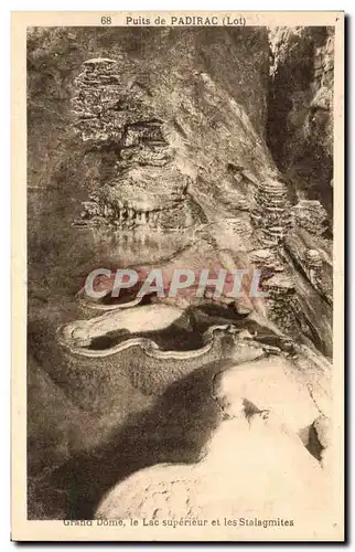 Cartes postales Puits de Padirac Grand Dome Le Lac Superieur et les Stalagmites