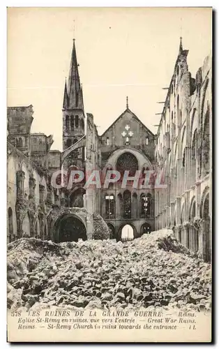 Cartes postales Les Ruines De La Grande Guerre Reims Cathedrale Militaria