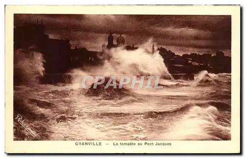 Ansichtskarte AK Granville La Tempete au Pont Jacques