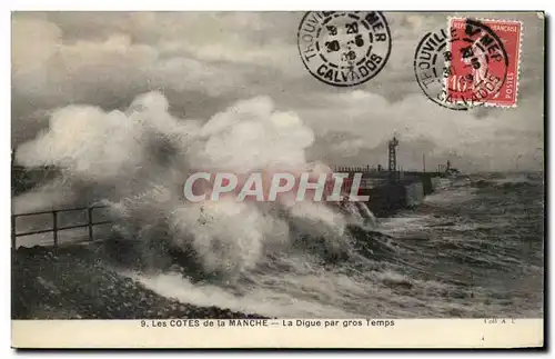 Cartes postales Les Cotes de La Manche La Digue par gros Temps