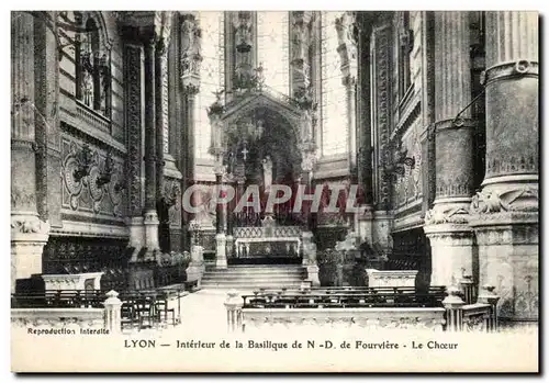 Cartes postales Lyon Interieur de la Basilique de de Fourviere Le Choeur