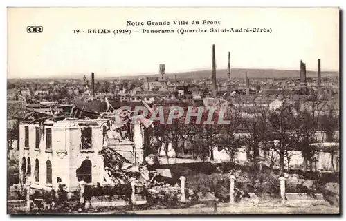 Ansichtskarte AK Notre Grande Ville du Front Reims Panorama Militaria