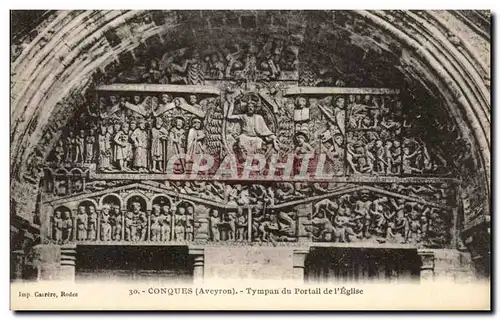 Cartes postales Conques Tympan du Portail de l'Eglise