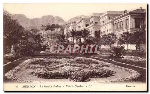 Cartes postales Menton Le Jardin Public