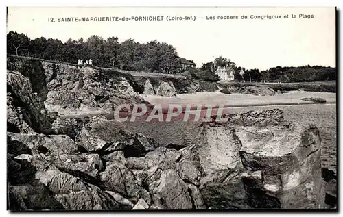 Cartes postales Saint Marguerite De Pornichet Les Rochers De Congrigoux Et La Plage