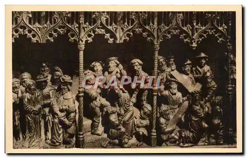 Ansichtskarte AK Treguier Chapelle du Duc Sepulture de Jean V De Bretagne Motifs en Bois Sculpte