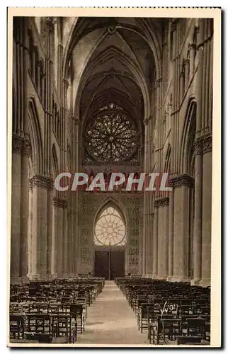 Cartes postales Reims la Cathedrale la Nef et la rosace