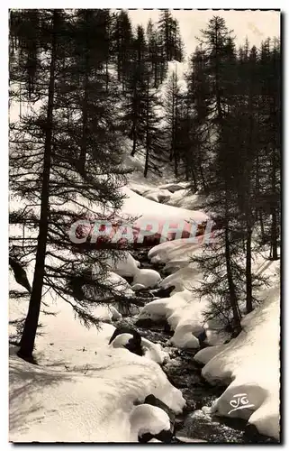 Ansichtskarte AK Les Alpes Pittoresque Le torrent Sous La Neige