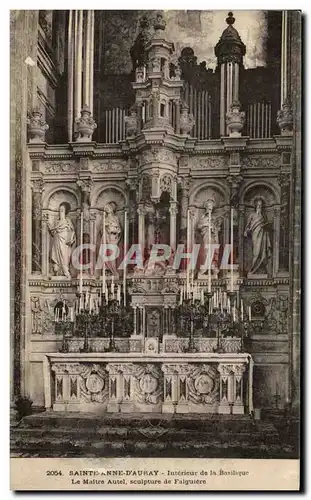 Ansichtskarte AK Sainte Anne D&#39Auray Interieur de la Basilique Le Maitre Autel Sculpture de Falguiere Orgue