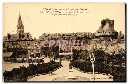 Ansichtskarte AK Saint Malo Vue Prise du Casino Train