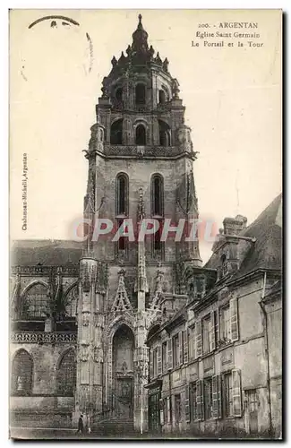 Cartes postales Argentan Eglise Saint Germain Le Portail et la Tour