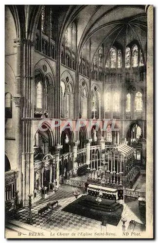Cartes postales Reims Le Choeur de I'Eglise Saint Remi