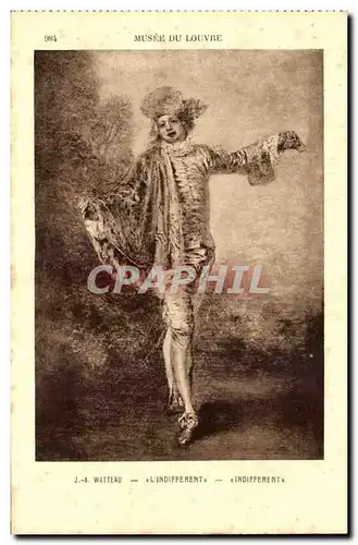 Cartes postales Musee Du Louvre Watteau L&#39indifferent