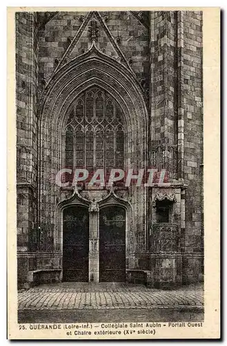 Ansichtskarte AK Guerande Collegiale saint Aubin Portail Ouest et Chaire exterieure