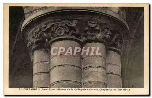 Ansichtskarte AK Guerande Interieur de la Collegiate Curieux Chapiteaux