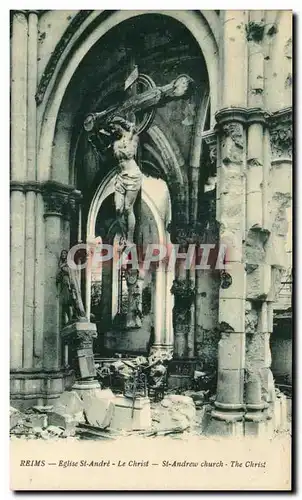 Ansichtskarte AK Reims Eglise St Andre Le Christ Militaria