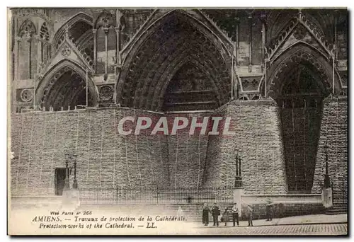 Cartes postales Amiens Travaux De Protection De La Cathedrale Militaria