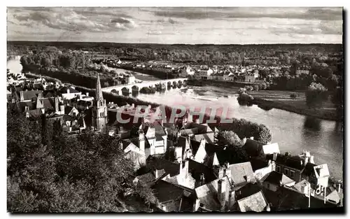 Moderne Karte Chinon Vue Generale sur la Ville et la Vienne