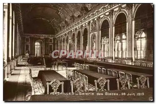 Cartes postales Versailles Galerie Des Glaces 28 juin 1919