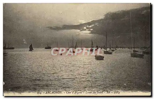 Ansichtskarte AK Arcachon Cote d&#39Argent Lever du Soleil Bateaux