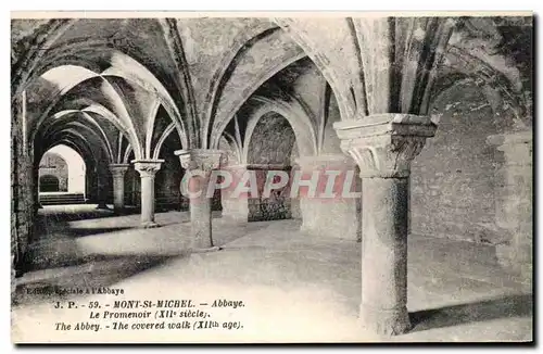 Cartes postales Mont St Michel Abbaye Le Promenoir