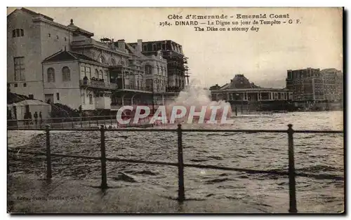 Cartes postales Cote d&#39Emerande Dinard La digue un jour de tempete