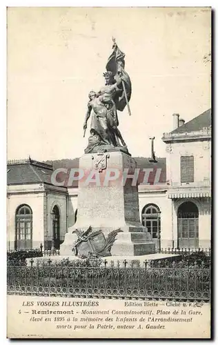 Ansichtskarte AK Les Vosges Illustrees Remiremont Monument Commemoratif Place de la Gare