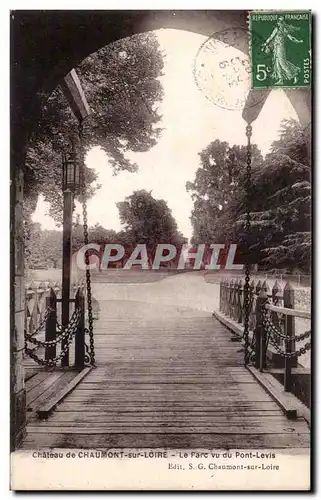 Ansichtskarte AK Chateau de Chaumont sur Loire Le Parc vu du Pont Levis