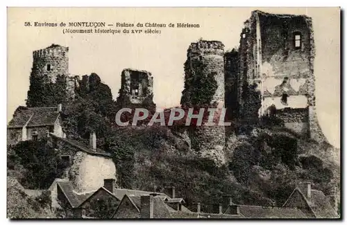 Ansichtskarte AK Environs de Montlucon Ruines du Chateau de Herisson