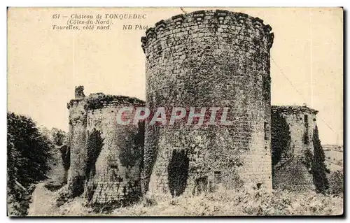 Cartes postales Chateay de Tonquedec Tourelles cote nord