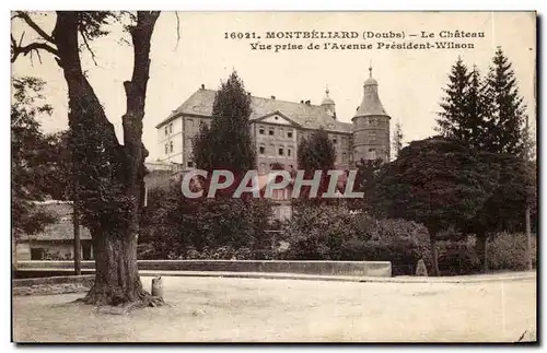 Cartes postales Montbeliard Le Chateau Vue Prise de l&#39Avenue Prestdent Wilson