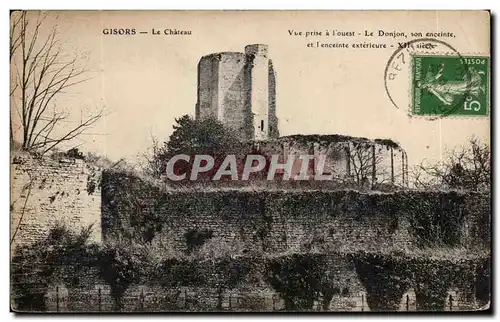 Cartes postales Gisors Le Chateau Vue prise a l&#39ouest Le Donjon son Enceinte et l&#39enceinte exterieure