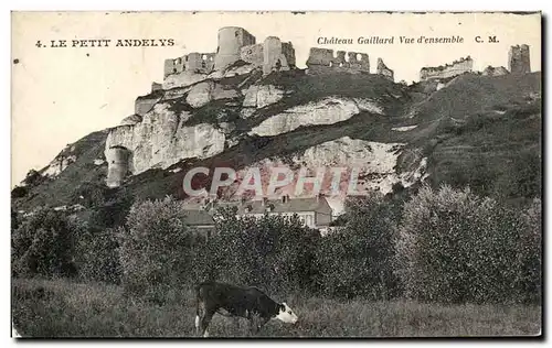 Cartes postales Le Petit Andelys Chateau Gaillard Vue D'Ensemble Vache