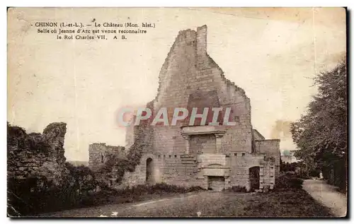 Cartes postales Chinon Le Chateau Salle ou Jeanne d&#39Arc est Venue reconaltre le Roi Charles