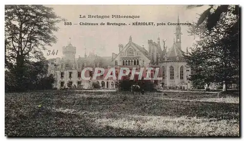 Cartes postales Le Bretagne Pittoresque Chateaux De Bretagne Keriolet Pres Concarneau Vache