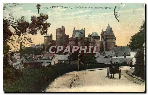 Cartes postales Vitre Le chateau Vu De La Route De Rennes