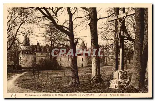 Ansichtskarte AK Monument des Victoires de la Marne et ossuaire de Dormans Chateau Croix de Jerusalem