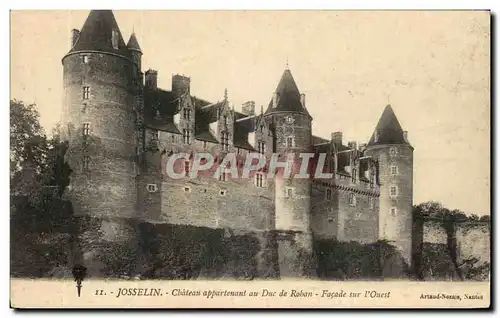 Cartes postales Josselin Cbateau appartenanl au Duc de Rohan Facade sur l&#39Ouest