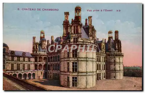 Cartes postales Chateau De Chambord Vue Prise A l&#39Ouest