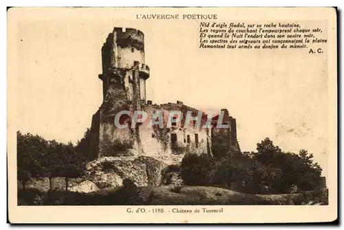 Cartes postales L&#39Auvergne Poetique Nid d&#39aigle feodal sur so roche hautaine Tournoel