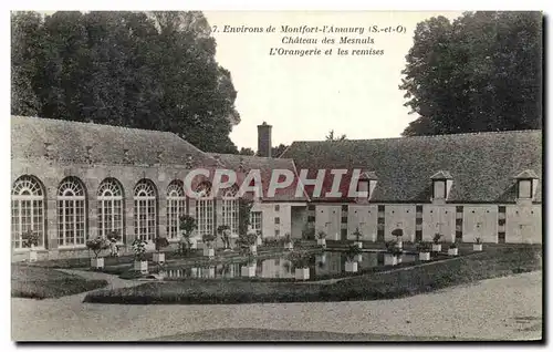 Cartes postales Environs de Montfor I&#39Amaury Chateau des Mesnuls L&#39orangerie et les remises