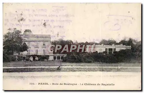 Cartes postales Paris Bois de Boulogne Le chateau de Bagatelle
