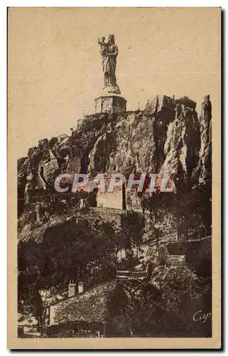 Ansichtskarte AK Le Puy Statue Colossale de De France sur le Rocher Corneille