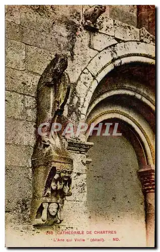 Ansichtskarte AK Cathedrale de Chartres L&#39Ane qui Vielle