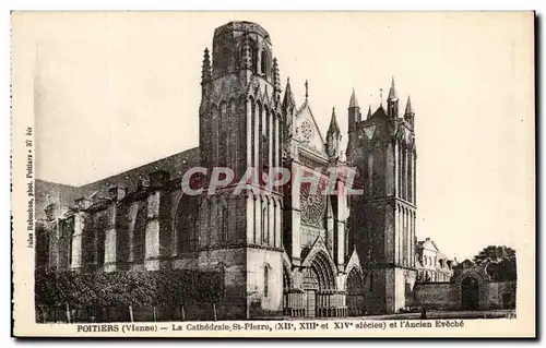 Cartes postales Poitiers La Cathedrale St Plerre et l'Ancien Eveche